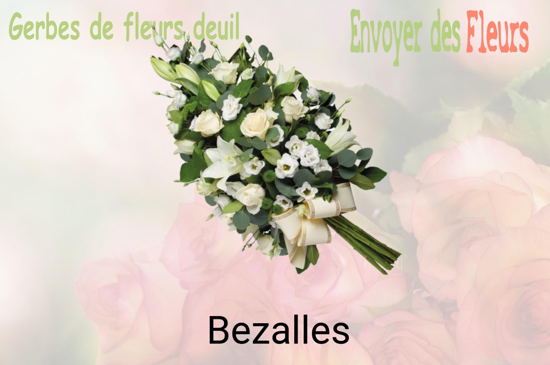 Gerbe de fleurs de deuil livrée à Bezalles
